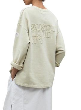 Moletom Ecoalf Sustain beige para mulher