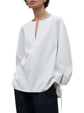 Camisa Ecoalf Jena branca para mulher.