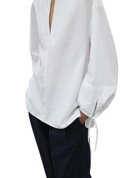 Camisa Ecoalf Jena branca para mulher.