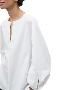 Camisa Ecoalf Jena branca para mulher.