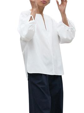 Camisa Ecoalf Jena branca para mulher.