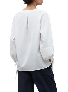 Camisa Ecoalf Jena branca para mulher.