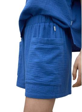 Short Ecoalf Yera azul para mulher