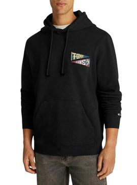 Moletom Tommy Jeans Tiger preto para homem.
