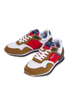 Tênis Pepe Jeans London Life vermelho para criança.