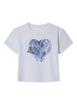 Camiseta Pepe Jeans Anna branca para menina.