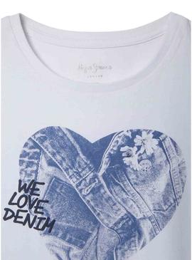 Camiseta Pepe Jeans Anna branca para menina.