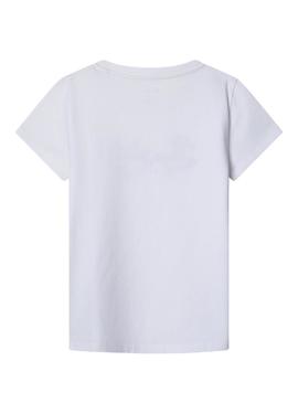 Camisa Pepe Jeans Maisie branca para menina.