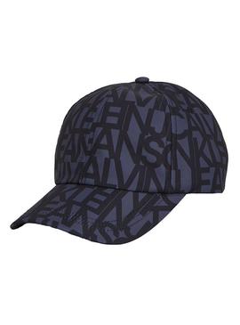 Boné Calvin Klein Monograma azul marinho para menina.