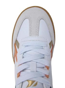 Tênis Pepe Jeans Ball retro branco para menina.