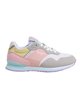 Sapatilhas Pepe Jeans London Print rosa para menina