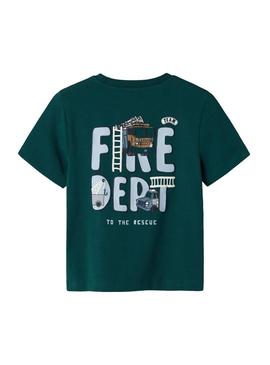 Camiseta Name It Drew verde para menino