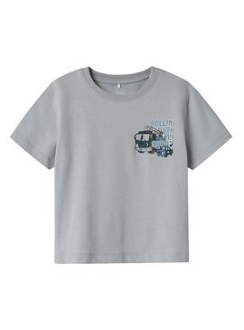Camiseta Name It Drew cinza para menino.