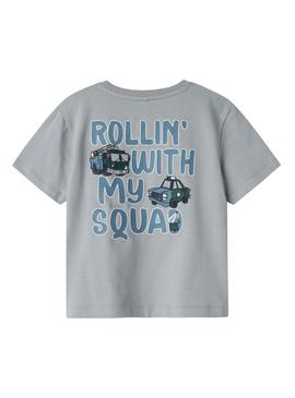 Camiseta Name It Drew cinza para menino.