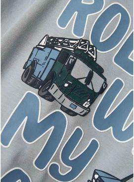 Camiseta Name It Drew cinza para menino.