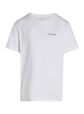Camiseta Calvin Klein básica branca para criança.