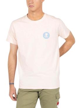 Camisa El Pulpo Texto Havaí Bege Para Homem
