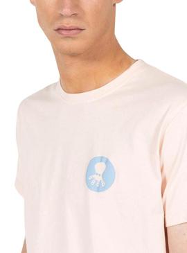 Camisa El Pulpo Texto Havaí Bege Para Homem