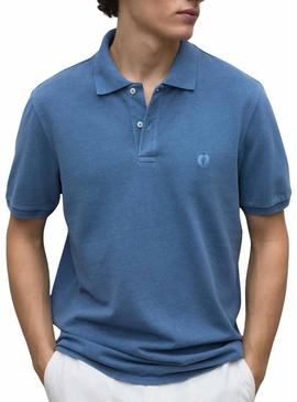 Camisa Polo Ecoalf Ted azul para homem.