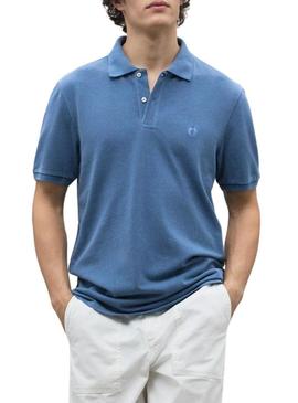 Camisa Polo Ecoalf Ted azul para homem.