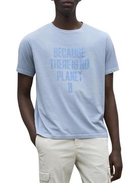 Camisa Ecoalf Min azul para homem