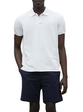 Camisa polo branca Ecoalf Ted para homem.