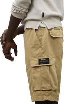 Bermuda Ecoalf Ethic Cargo amarelo para homem.