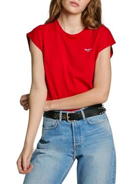 Camiseta Pepe Jeans Blooma vermelha para mulher