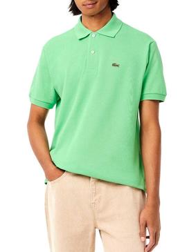 Camisa Lacoste Piqué L.12.12 verde para homem