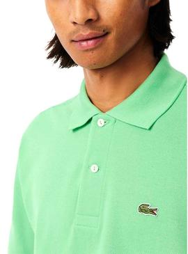 Camisa Lacoste Piqué L.12.12 verde para homem