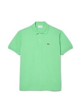 Camisa Lacoste Piqué L.12.12 verde para homem