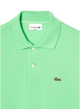 Camisa Lacoste Piqué L.12.12 verde para homem