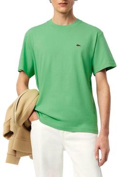 Camisa Lacoste com logotipo verde para homem.