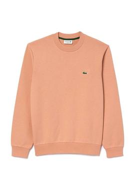 Moletom Lacoste coral com logo para homem.