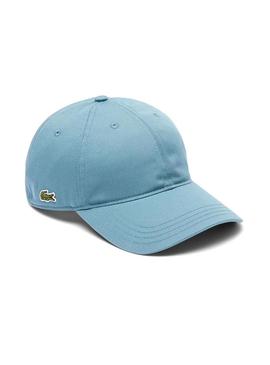 Boné Lacoste em sarja azul para homem e mulher.