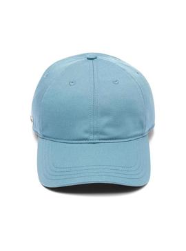 Boné Lacoste em sarja azul para homem e mulher.