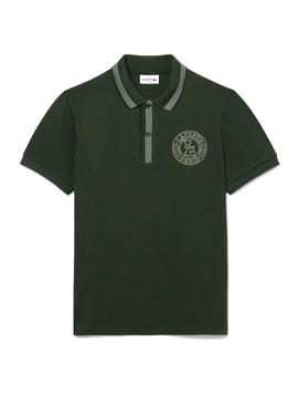 Polo Lacoste L.12.12 Paris regular verde para homem.
