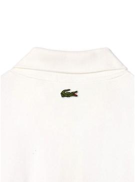 Polo Lacoste L.12.12 com logo estampado branco para homem e mulher.