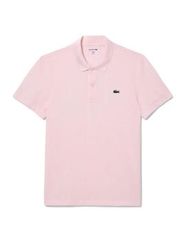 Camisa polo rosa regular Lacoste para homem.