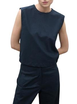 Top Ecoalf Hailey azul marino para mujer