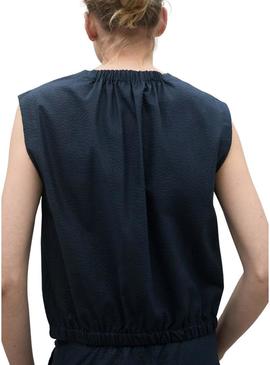 Top Ecoalf Hailey azul marino para mujer