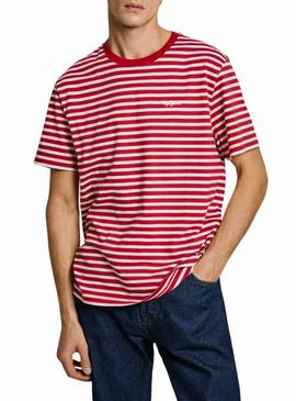 Camiseta Pepe Jeans Cane vermelha para homem.