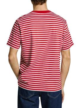 Camiseta Pepe Jeans Cane vermelha para homem.