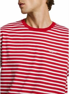 Camiseta Pepe Jeans Cane vermelha para homem.
