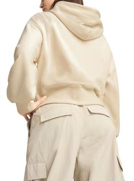 Blusa Puma Leo Luxe bege para mulher.