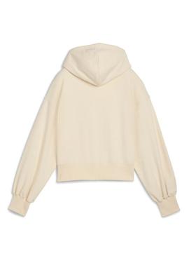 Blusa Puma Leo Luxe bege para mulher.