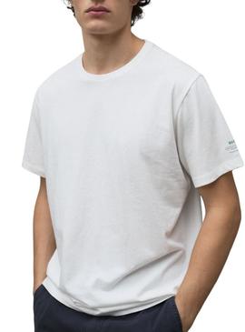 Camiseta Ecoalf Sustano branca para homem.