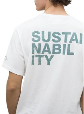 Camiseta Ecoalf Sustano branca para homem.