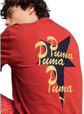 Camiseta Puma Road To Unity vermelha para homens.