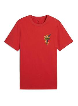 Camiseta Puma Road To Unity vermelha para homens.